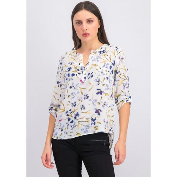 Daniel Rainn Floral V Neck Flowy Hi Low Top size Small - Picture 1 of 10